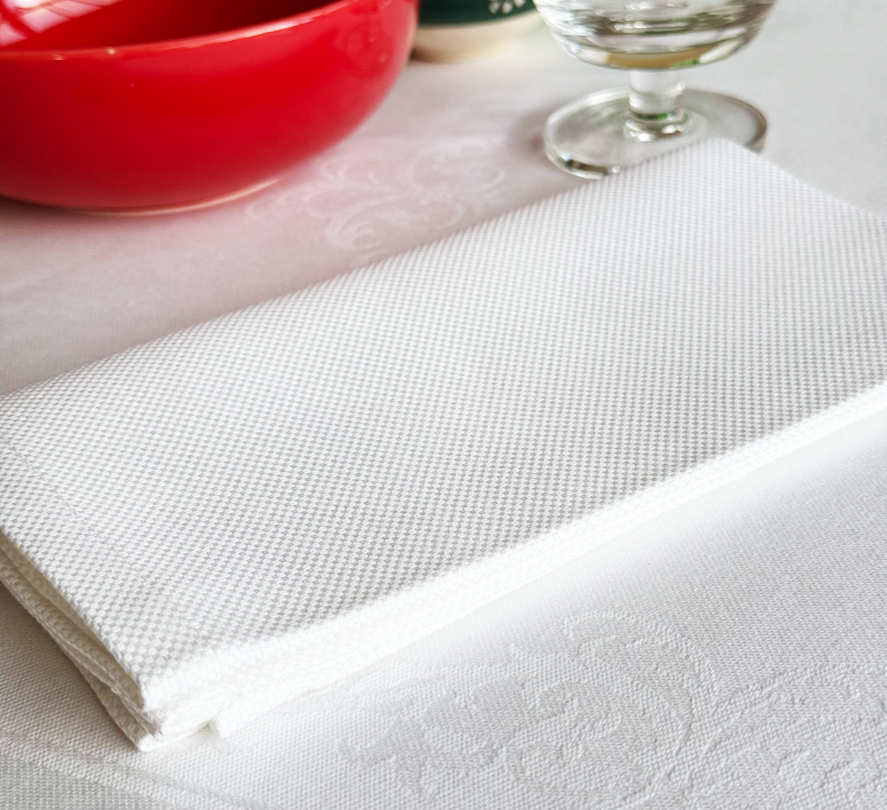 Stoffserviette Faro weiss ohne Muster Stoffserviette Faro weiss ohne Muster