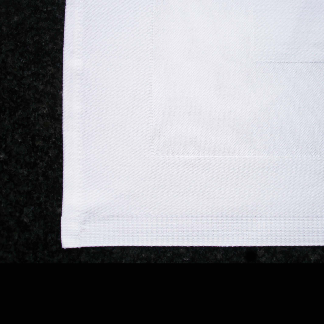 Gastro-Serviette weiss Atlasstreifen Webkante Gastro-Serviette weiss Atlasstreifen, Webkante